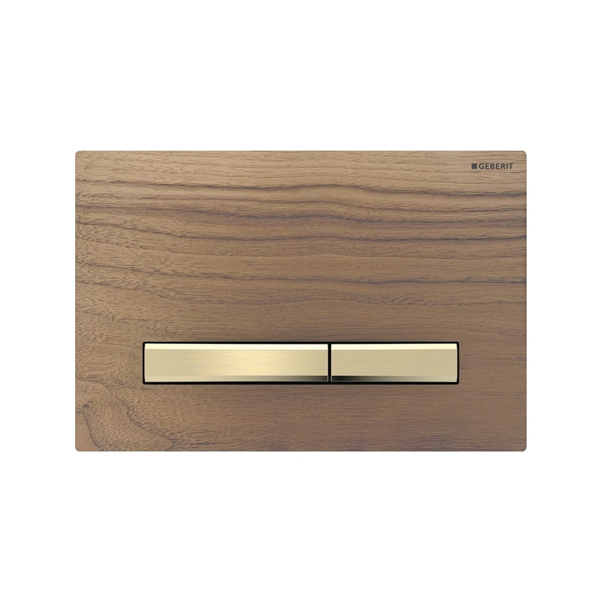 Plaque Geberit Sigma50 carrée DT laiton noyer américain - GEBERIT 115.672.JX.2 