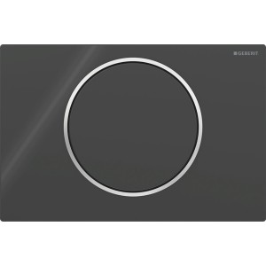 Plaque Geberit Sigma10 ronde interrompable noir chr bri - GEBERIT 115.758.KM.5 