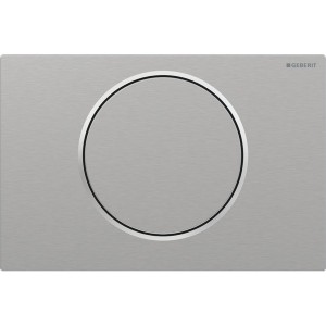 Plaque Geberit Sigma10 ronde interrompable brossé facile net poli - GEBERIT 115.758.SN.5 