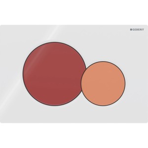 Plaque Geberit Sigma01 ronde DT blanc rouge carmin orange - GEBERIT 115.770.FY.5 