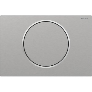 Plaque Geberit Sigma10 ronde interrompable à visser brossé facile net poli - GEBERIT 115.787.SN.5 