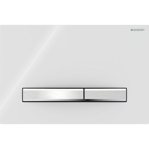 Plaque Geberit Sigma50 carrée DT chromé blanc - GEBERIT 115.788.11.2 