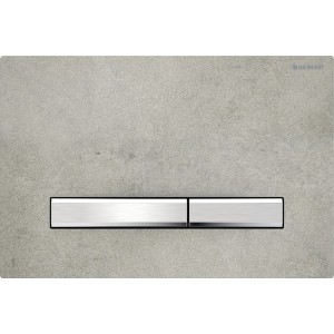Plaque Geberit Sigma50 carrée DT chromé aspect béton - GEBERIT 115.788.JV.2 