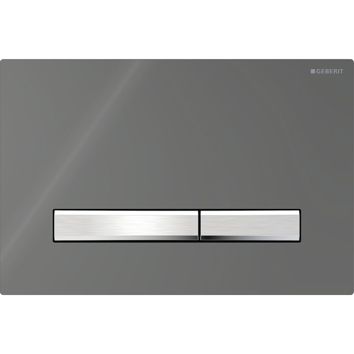 Plaque Geberit Sigma50 carrée DT chromé verre fumé anti-reflet - GEBERIT 115.788.SD.2 