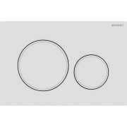 Plaque Geberit Sigma20 ronde DT blanc mat laq facile nettoyer blc - GEBERIT 115.882.01.1 