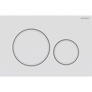 Plaque Geberit Sigma20 ronde DT blanc mat laq facile nettoyer blc - GEBERIT 115.882.01.1 