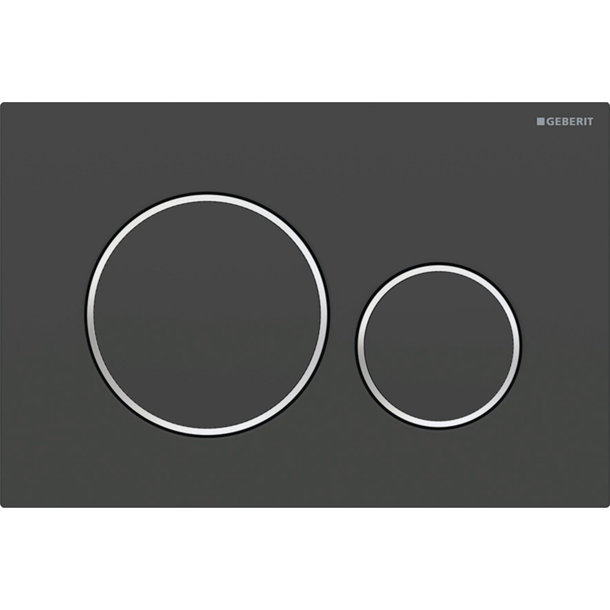 Plaque Geberit Sigma20 ronde DT noir mat facile nettoyer chr br - GEBERIT 115.882.14.1 