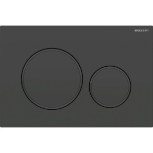 Plaque Geberit Sigma20 ronde DT noir mat laq facile nettoyer noir - GEBERIT 115.882.16.1 