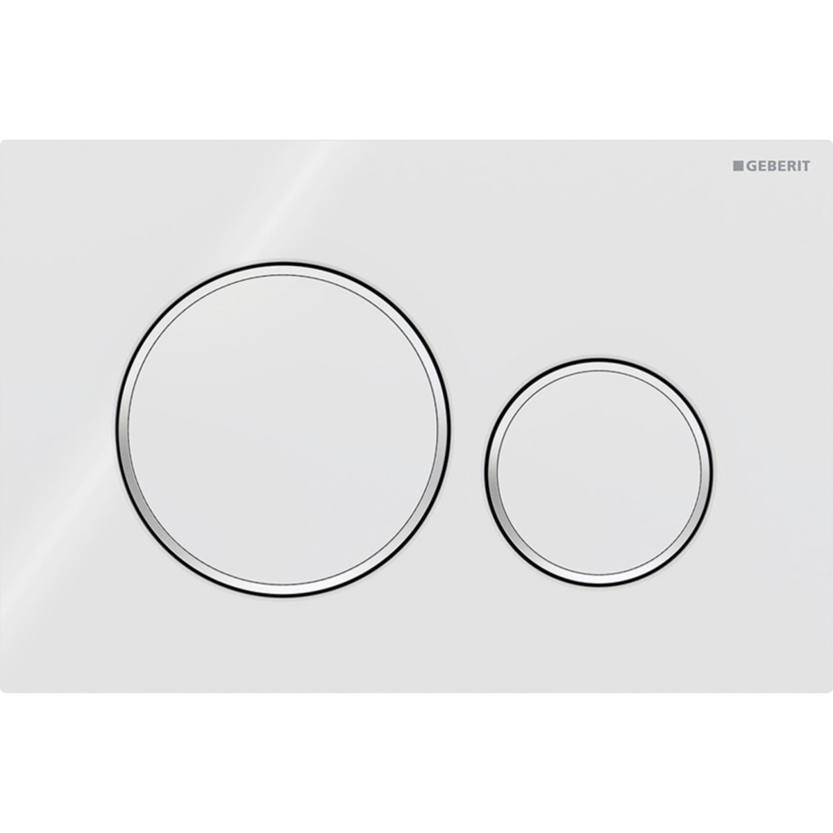 Plaque Geberit Sigma20 ronde DT blanc chromé brillant - GEBERIT 115.882.KJ.1 