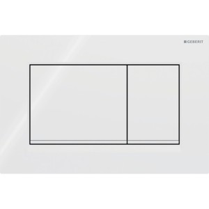 Plaque Geberit Sigma20 carrée DT blanc blanc mat - GEBERIT 115.883.11.1 