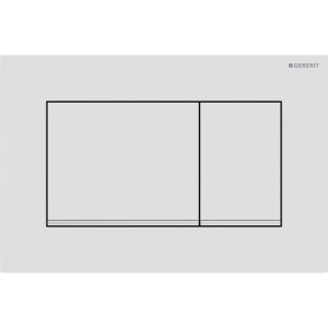 Plaque Geberit Sigma20 carrée DT blanc mat laq facile nettoyer chr bri - GEBERIT 115.883.JT.1 