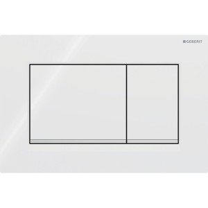 Plaque Geberit Sigma20 carrée DT blanc chromé brillant - GEBERIT 115.883.KJ.1 
