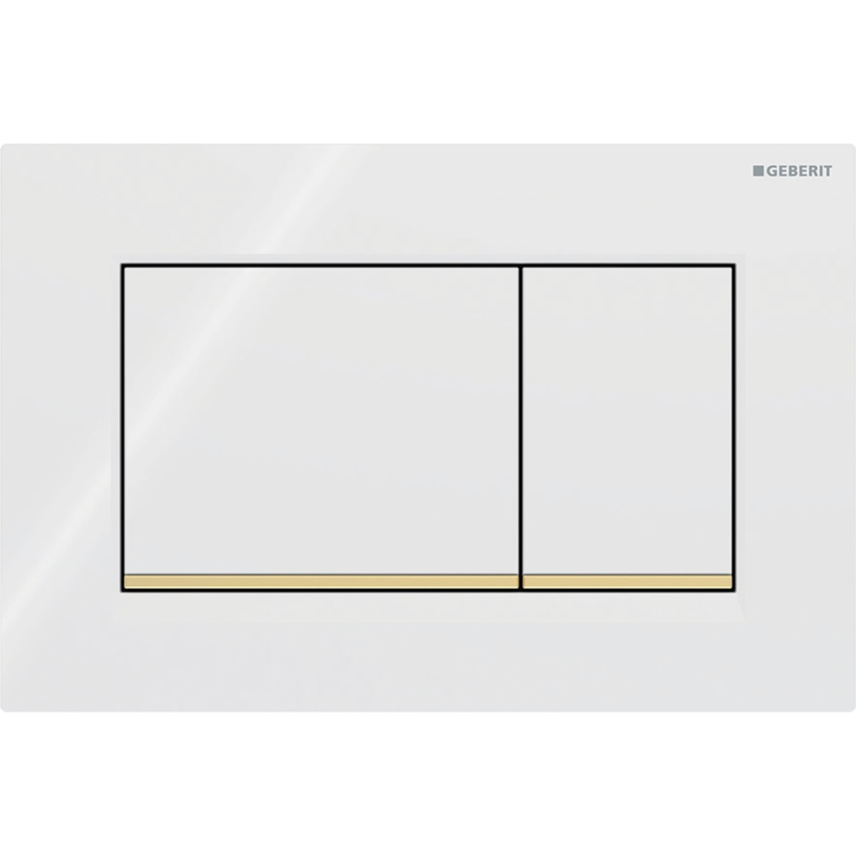 Plaque Geberit Sigma20 carrée DT blanc doré - GEBERIT 115.883.KK.1 