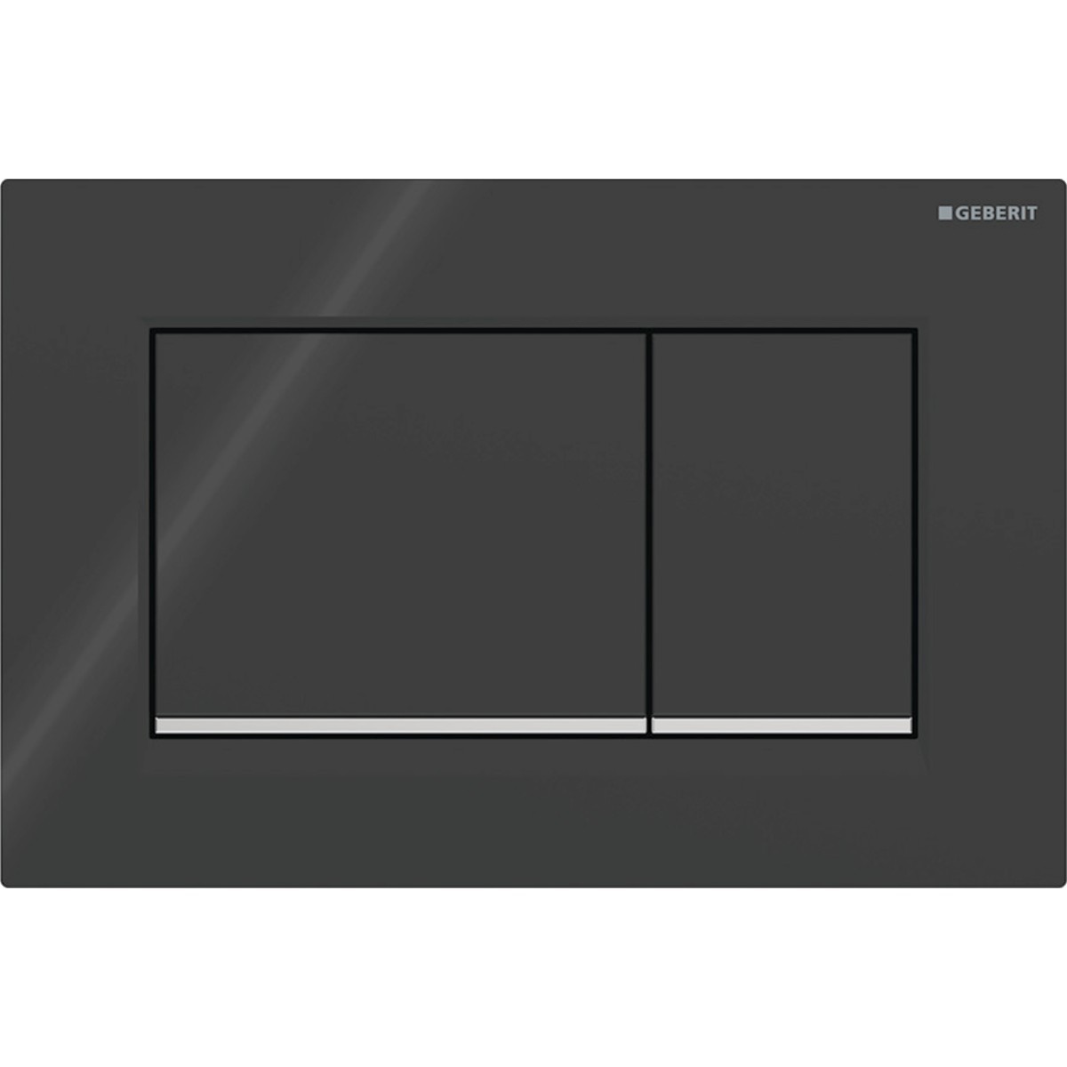 Plaque Geberit Sigma20 carrée DT noir chromé brillant - GEBERIT 115.883.KM.1 