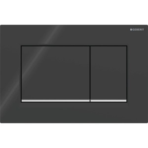 Plaque Geberit Sigma20 carrée DT noir chromé brillant - GEBERIT 115.883.KM.1 