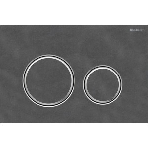 Plaque Geberit Sigma50 ronde DT chromé ardoise Mustang - GEBERIT 115.884.JM.1 