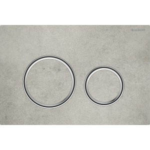 Plaque Geberit Sigma50 ronde DT chromé aspect béton - GEBERIT 115.884.JV.1 
