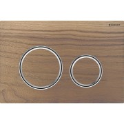 Plaque Geberit Sigma50 ronde DT chromé noyer américain - GEBERIT 115.884.JX.1 