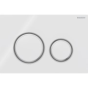 Plaque Geberit Sigma50 ronde DT chromé blanc - GEBERIT 115.884.SI.1 