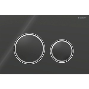 Plaque Geberit Sigma50 ronde DT chromé noir - GEBERIT 115.884.SJ.1 