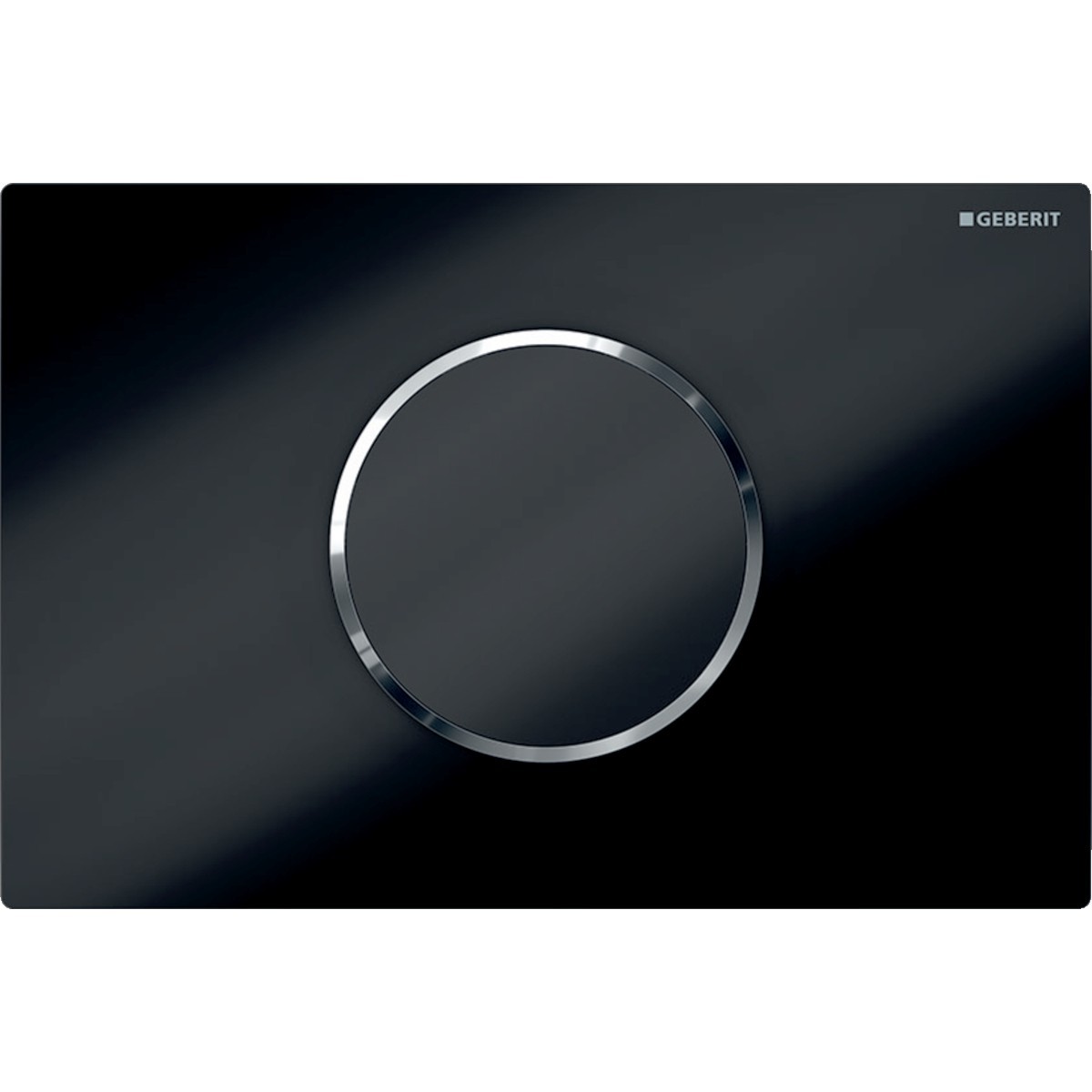 Commande Geberit élec piles DT Sigma10 ronde Sig12 noir chr bri - GEBERIT 115.908.KM.6 