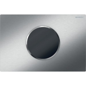 Commande Geberit élec piles DT Sigma10 ronde Sig12 brossé - GEBERIT 115.908.SN.6 
