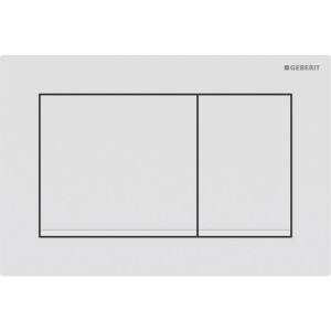 Plaque Geberit Omega20 carrée DT blanc mat laqué facile net blanc - GEBERIT 115.080.01.1 