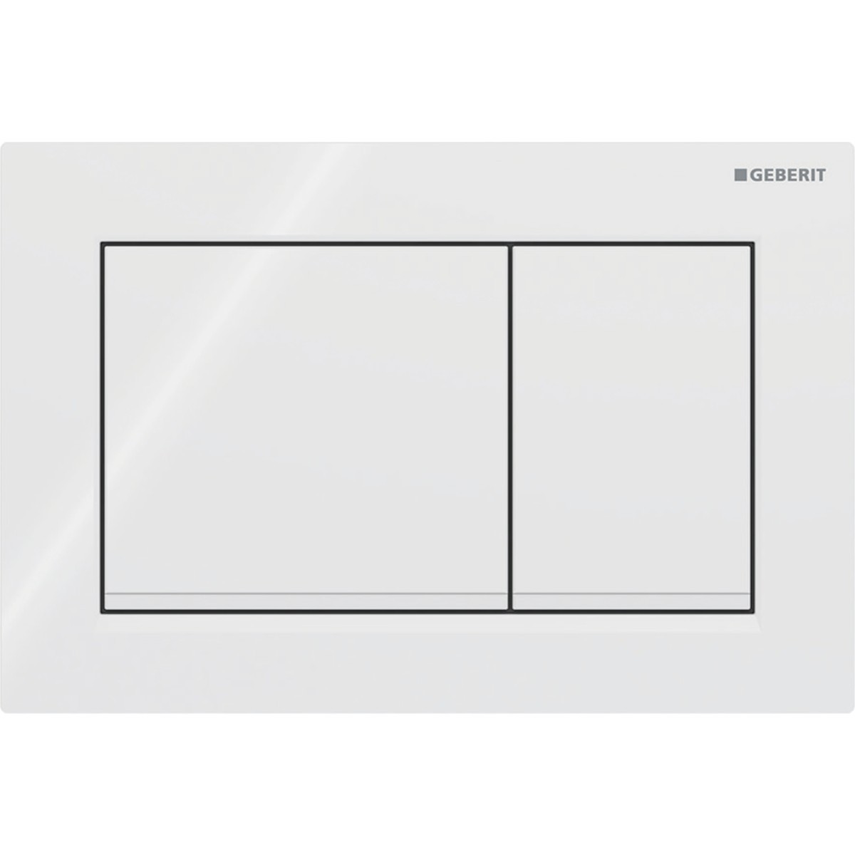 Plaque Geberit Omega20 carréeDT blanc blanc mat - GEBERIT 115.080.11.1 