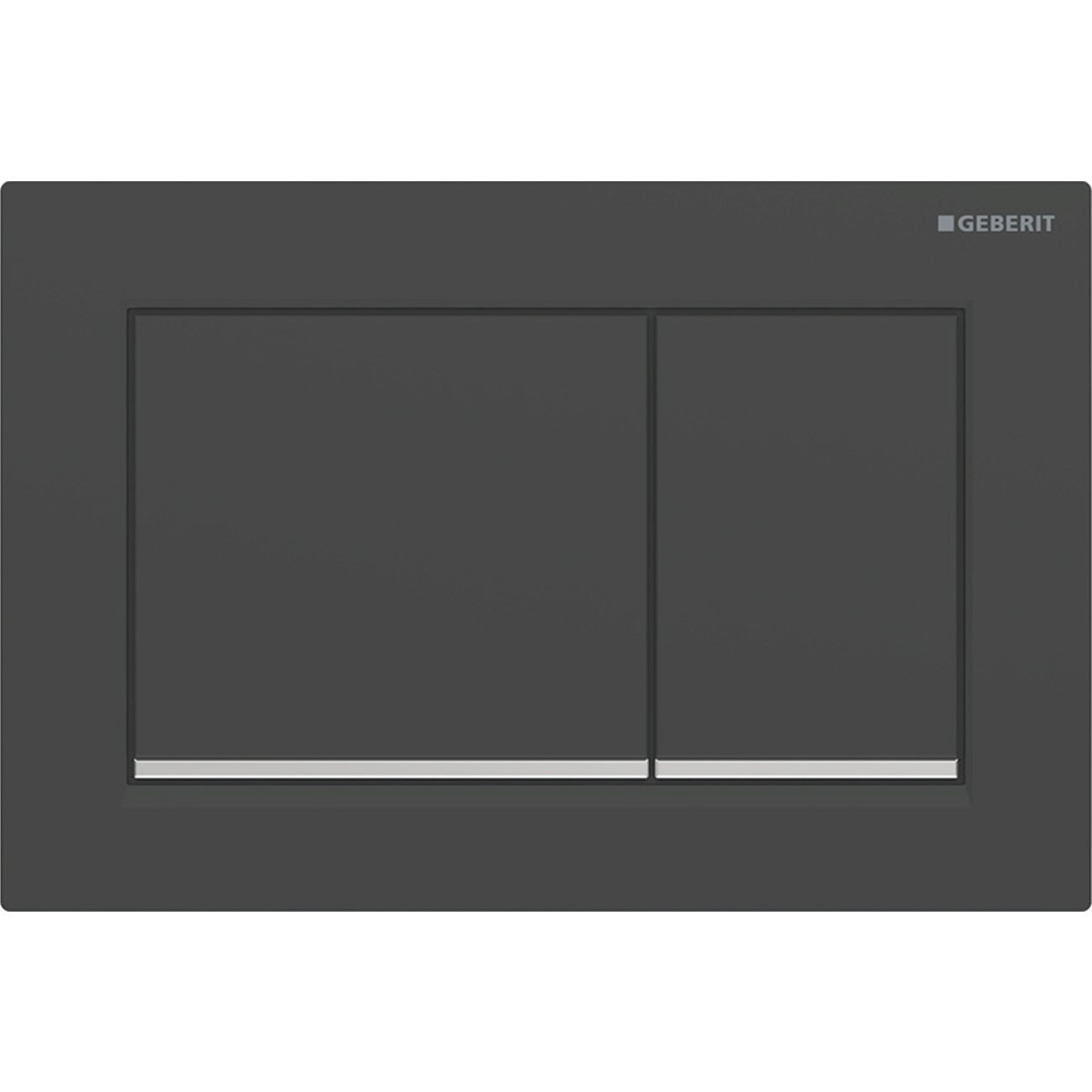 Plaque Geberit Omega20 carrée DT noir mat laqué facile net chromé brillant - GEBERIT 115.080.14.1 