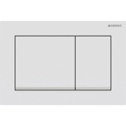 Plaque Geberit Omega20 carrée DT blanc mat laqué facile net chromé bri - GEBERIT 115.080.JT.1 