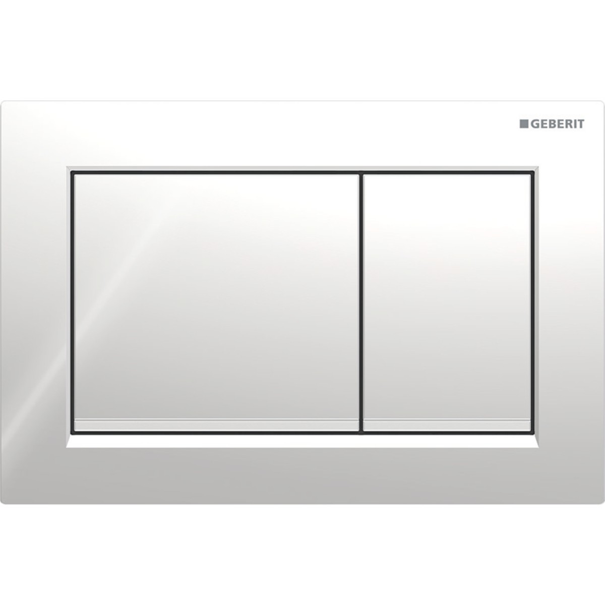 Plaque Geberit Omega20 carrée DT chromé brillant chromé mat - GEBERIT 115.080.KH.1 
