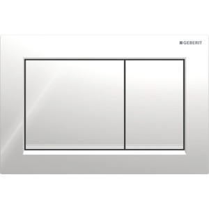 Plaque Geberit Omega20 carrée DT chromé brillant chromé mat - GEBERIT 115.080.KH.1 