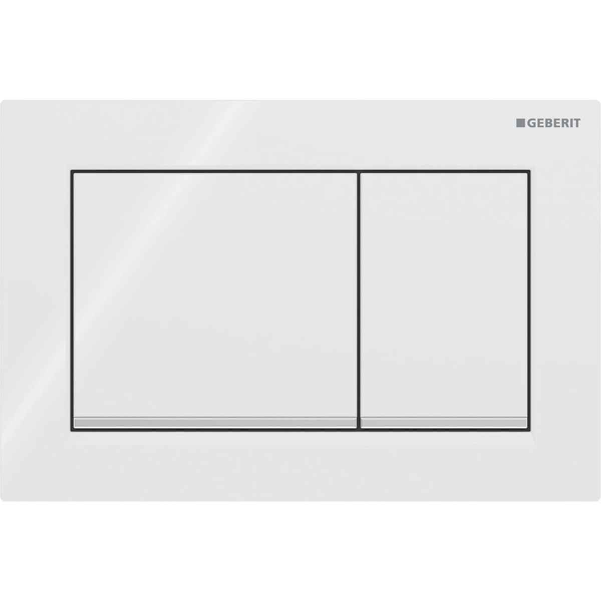 Plaque Geberit Omega20 carrée DT blanc chromé brillant - GEBERIT 115.080.KJ.1 