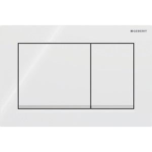 Plaque Geberit Omega20 carrée DT blanc chromé brillant - GEBERIT 115.080.KJ.1 