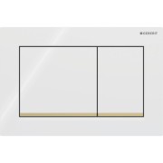 Plaque Geberit Omega20 carrée DT blanc doré - GEBERIT 115.080.KK.1 