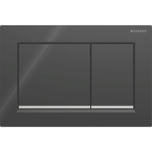 Plaque Geberit Omega20 carrée DT noir chromé brillant - GEBERIT 115.080.KM.1 