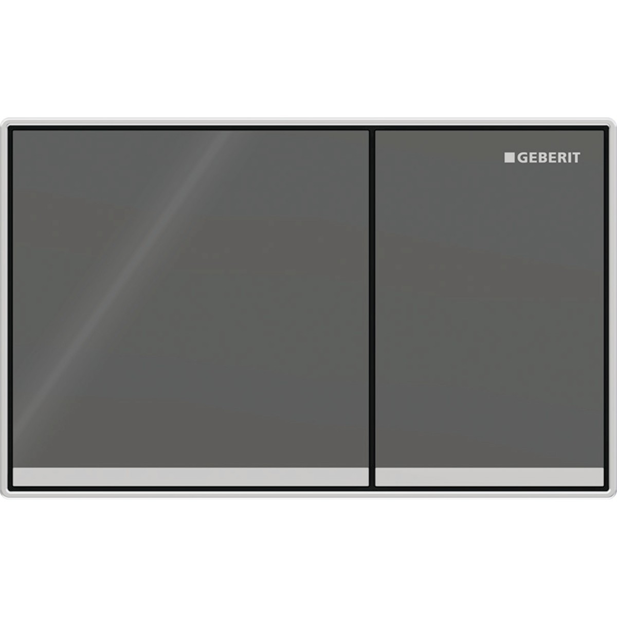 Plaque Geberit Omega60 carrée DT à fleur gris vel réfl chr bri - GEBERIT 115.081.JK.1 