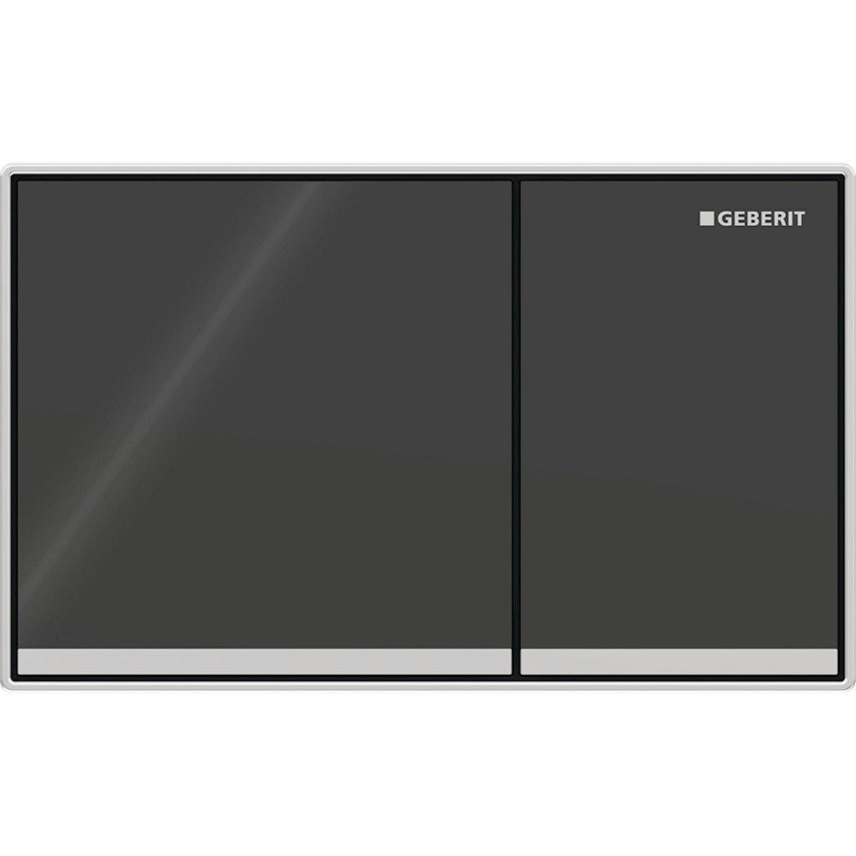 Plaque Geberit Omega60 carrée DT à fleur noir réfl chr bri - GEBERIT 115.081.SJ.1 