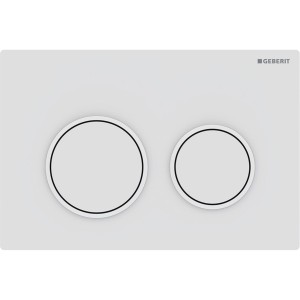 Plaque Geberit Omega20 ronde DT blanc mat laqué facile net blanc - GEBERIT 115.085.01.1 
