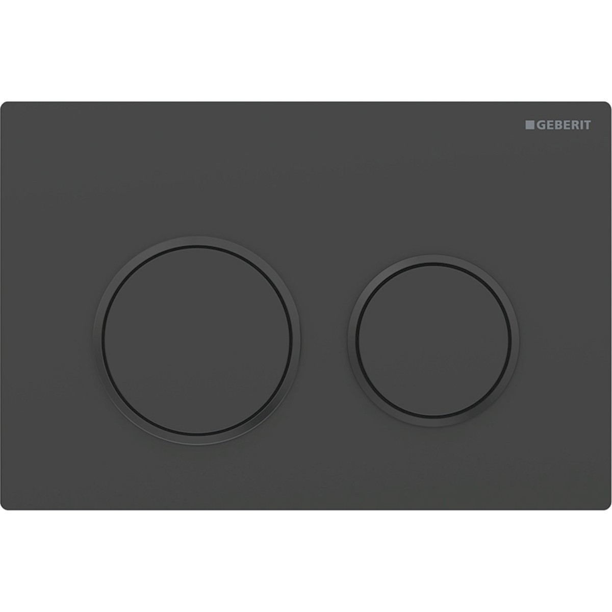 Plaque Geberit Omega20 ronde DT noir mat laqué facile net noir - GEBERIT 115.085.16.1 