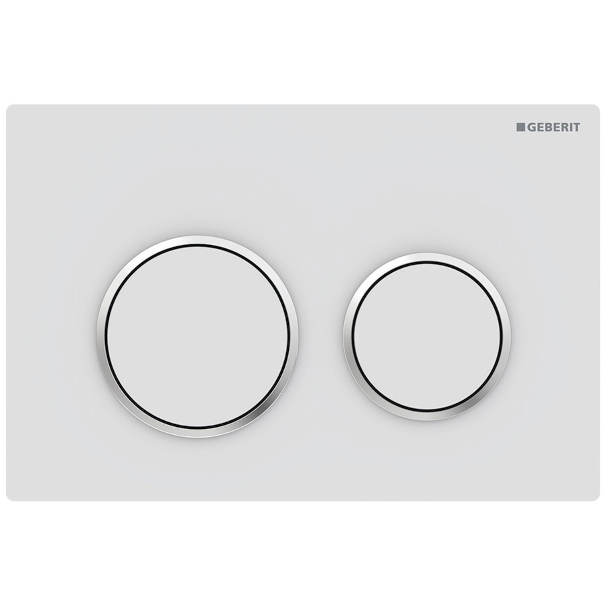 Plaque Geberit Omega20 ronde DT blanc mat laqué facile net chromé bri - GEBERIT 115.085.JT.1 