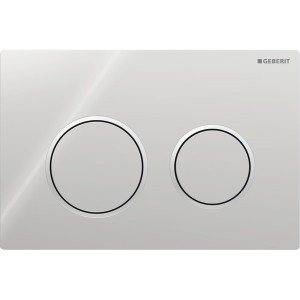 Plaque Geberit Omega20 ronde DT chromé brillant chromé mat - GEBERIT 115.085.KH.1 