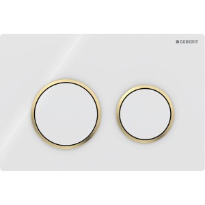 Plaque Geberit Omega20 ronde DT blanc doré - GEBERIT 115.085.KK.1 