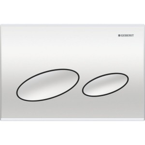 Plaque Geberit Kappa20 ovale DT chromé mat - GEBERIT 115.228.46.1 