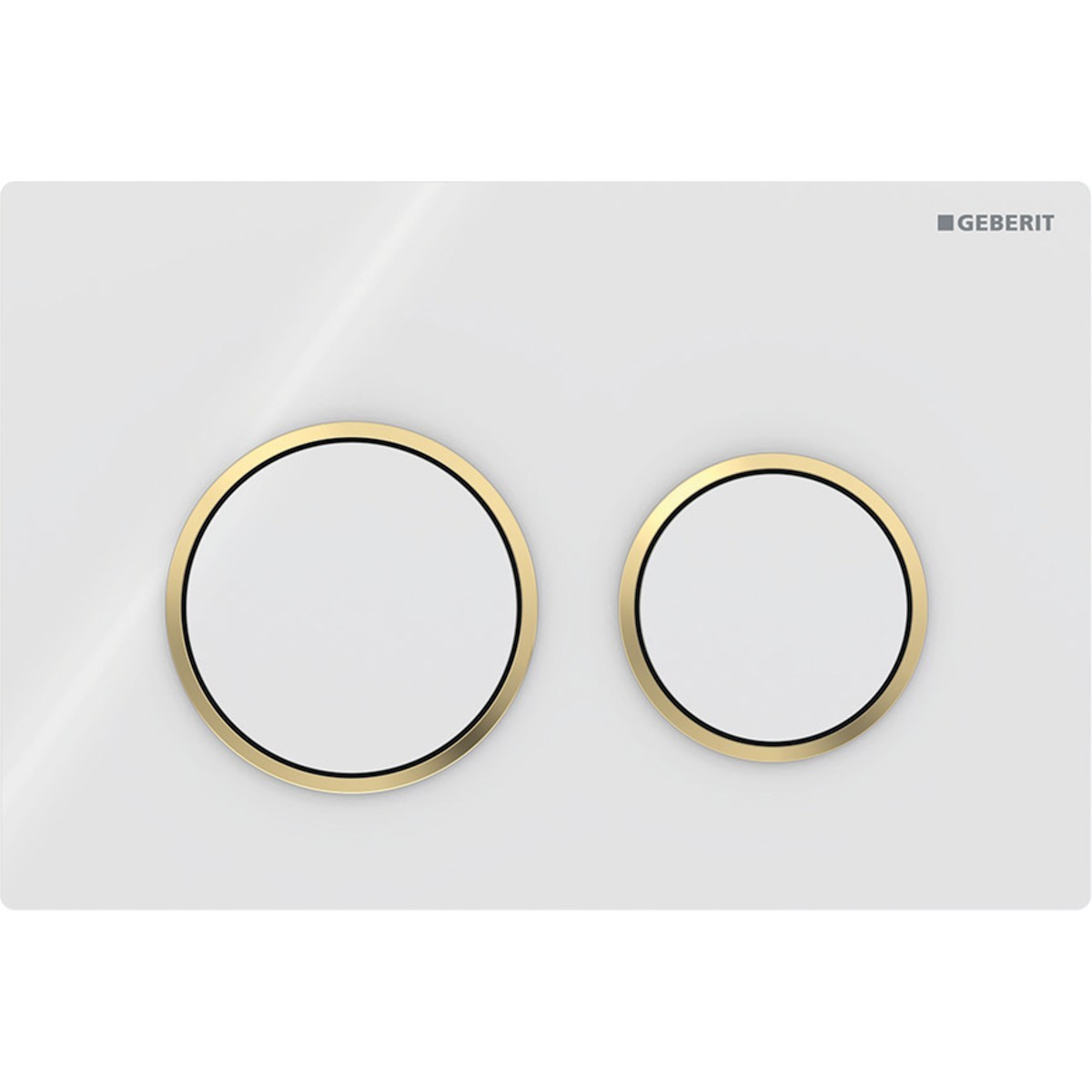 Plaque Geberit Kappa21 ronde DT blanc doré - GEBERIT 115.240.KK.1 