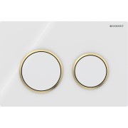 Plaque Geberit Kappa21 ronde DT blanc doré - GEBERIT 115.240.KK.1 