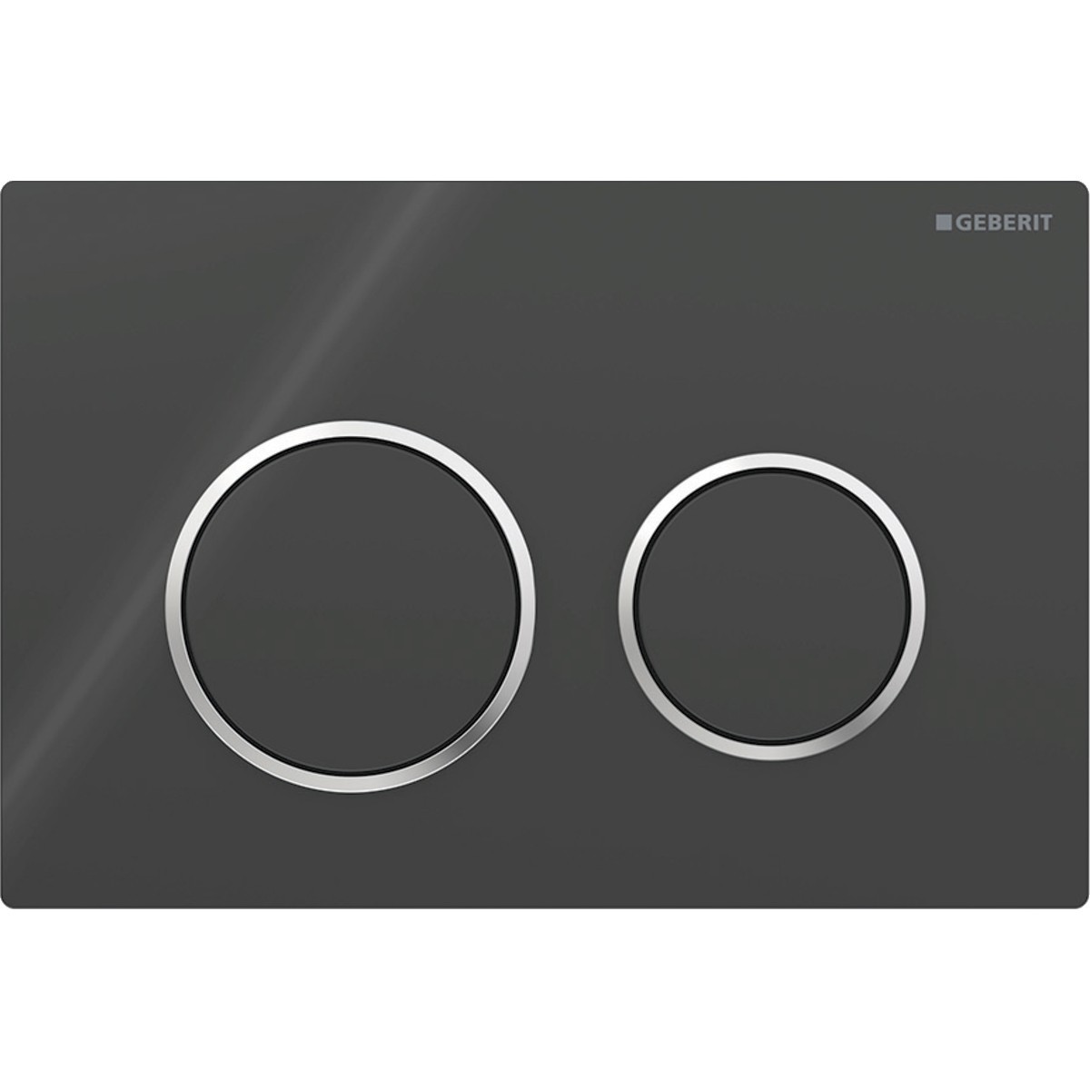 Plaque Geberit Kappa21 ronde DT noir chromé brillant - GEBERIT 115.240.KM.1 