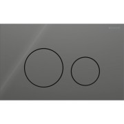 Plaque Geberit Sigma40 ronde DT verre gris velouté - GEBERIT 115.628.JK.1 