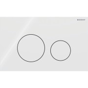 Plaque Geberit Sigma40 ronde DT verre blanc - GEBERIT 115.628.SI.1 