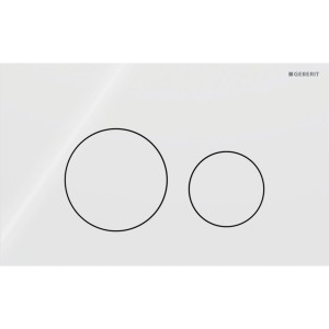 Plaque Geberit Sigma40 ronde DT verre blanc - GEBERIT 115.628.SI.1 